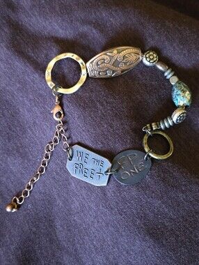 Upcycled/Redone Free People Tags Bracelet